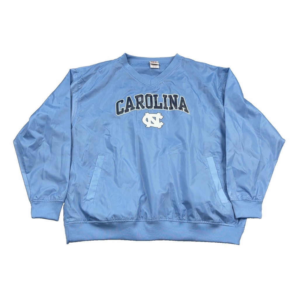 North Carolina Tar Heels Jacket Men XL Blue Pullover Windbreaker Unlined UNC